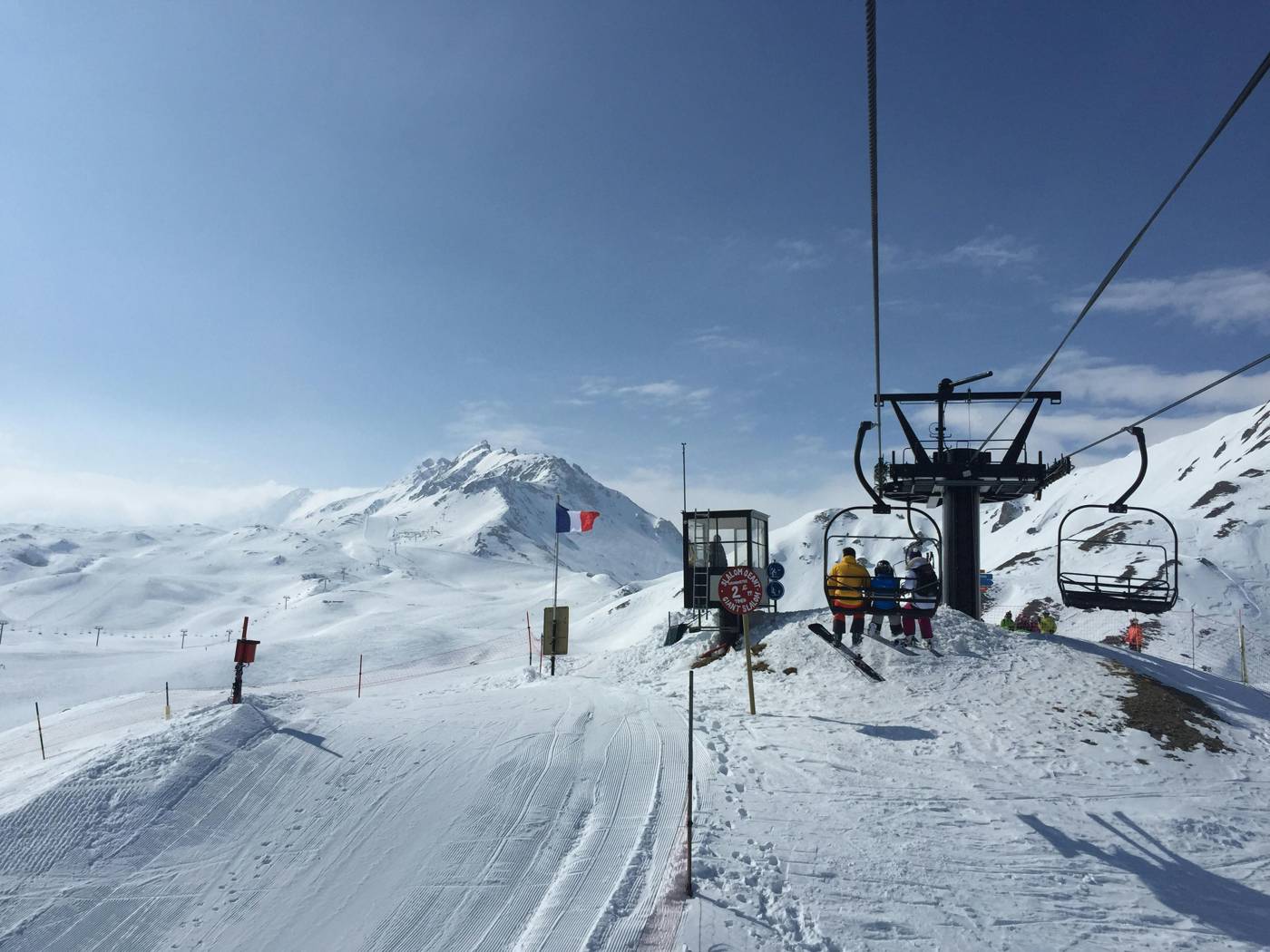 Snow-covered slopes above Tignes